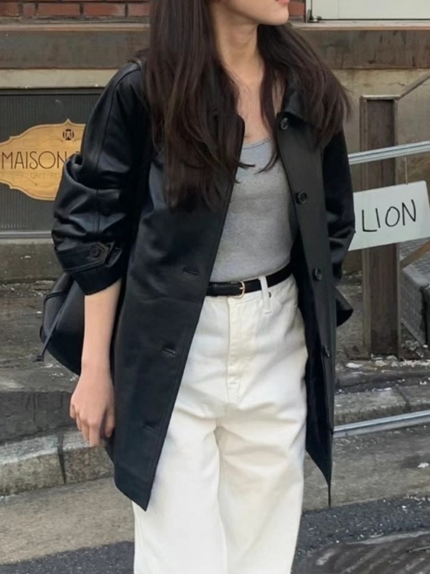 Leather Work Jacket Women'S - الغريبة كيتي شارع العليا سترات سوداء