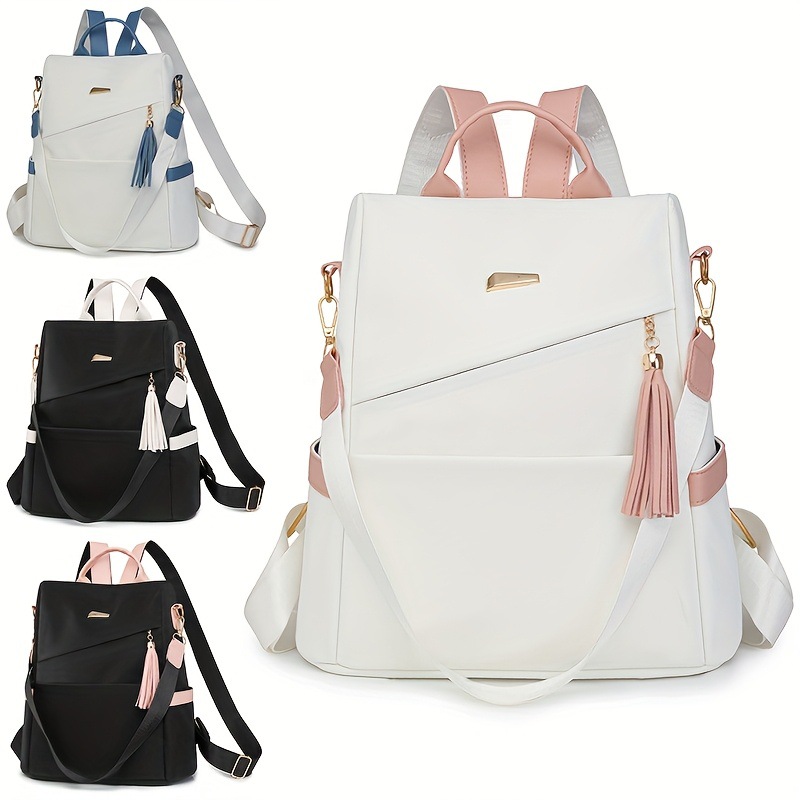 Leather Work Womens Backpack - حقيبة ظهر نسائية أنيقة من الجلد