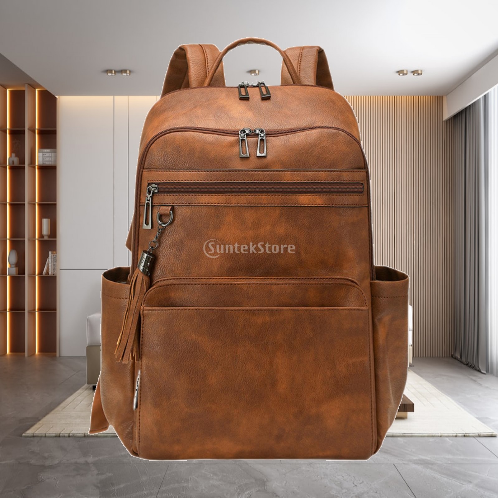 Leather Work Womens Backpack - حقيبة سفر نسائية من الجلد الصناعي