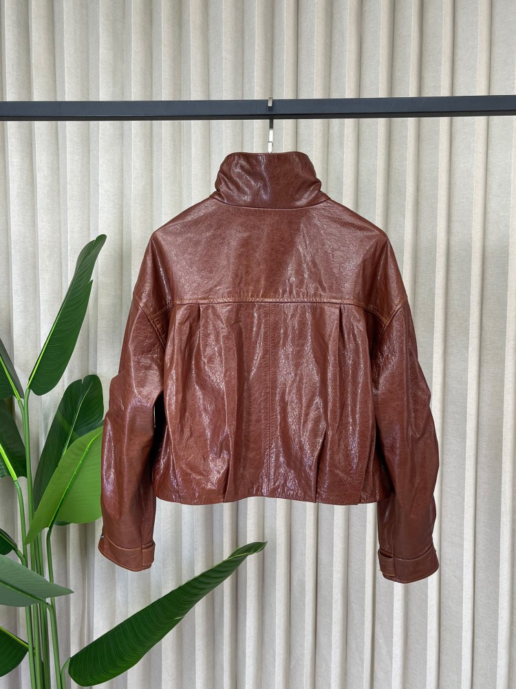 جاكيت نسائي عصري فضفاض من الجل - مراجعة Leather Work Jacket Women'S وسعره