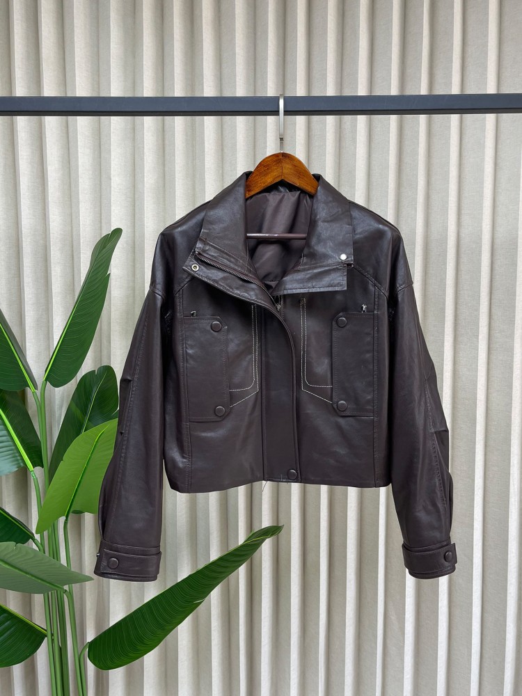 جاكيت نسائي عصري فضفاض من الجل - مراجعة Leather Work Jacket Women'S وسعره
