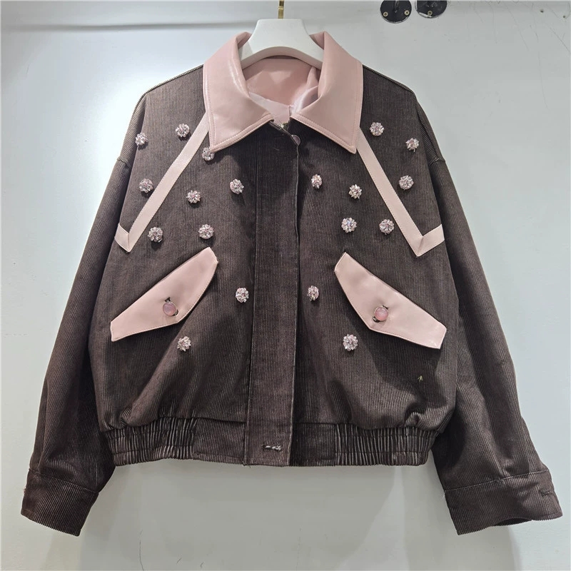 جاكيت نسائي قصير من قماش الكور - مراجعة Leather Work Jacket Women'S وسعره
