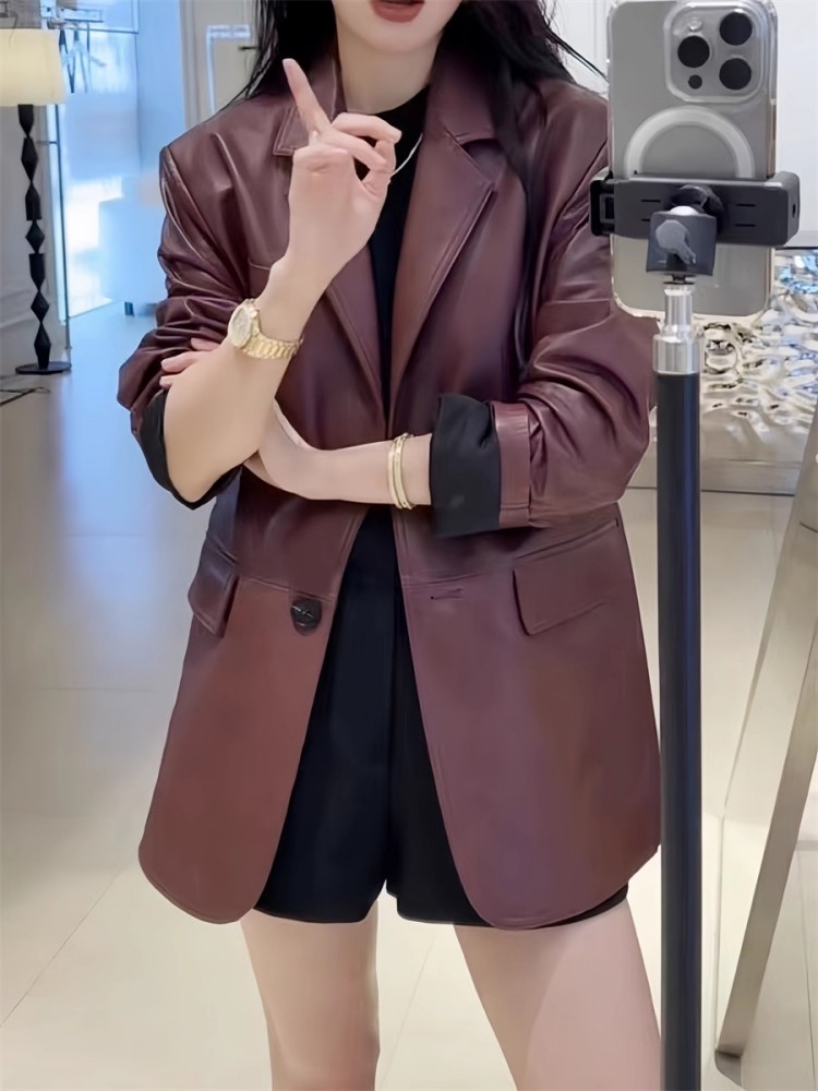 الخريف مكتب السيدات العمل منتص - مراجعة Leather Work Jacket Women'S وسعره