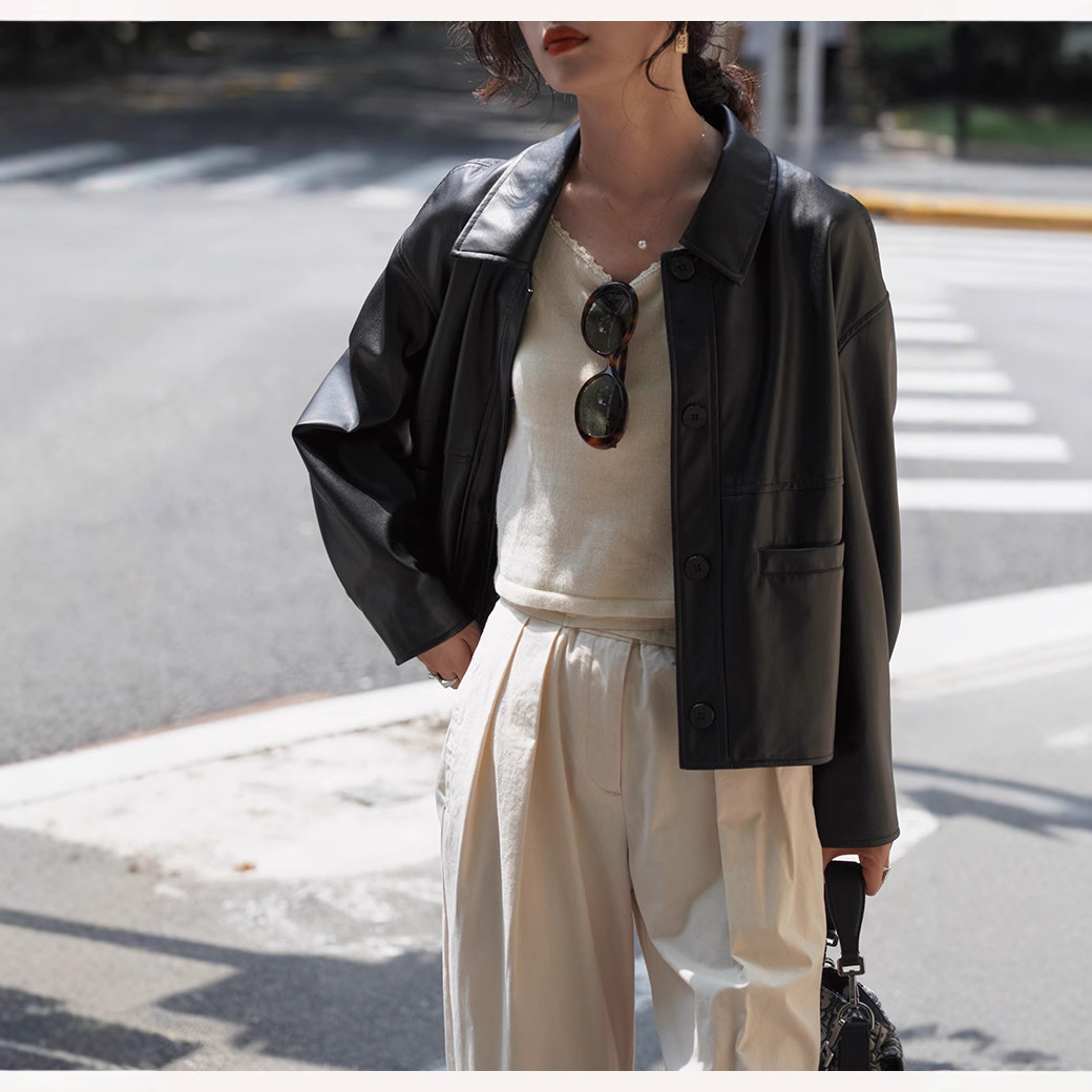 معاطف نسائية قصيرة سترات من ال - مراجعة Leather Work Jacket Women'S وسعره